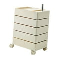 thumbnail image 4 of jifeng Armoire de Rangement Roulante Chariot de Rangement Rotatif à 5 Niveaux pour Cuisine Dortoir Bureau Blanc, 4 of 9