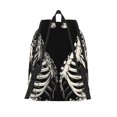 thumbnail image 3 of Naloa Skeletons Love Flowers Print Durable Canvas College Rucksack,Laptop Excursion Backpack,Travel Notebook School Backpack,Bookbag For Men Women, 3 of 5