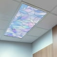 thumbnail image 2 of 4 Pack Abstract Art Fluorescent Light Covers for Ceiling Lights Gradient Stained Glass Fragments Modern Magnetic Ceiling Light Covers Overhead Light Filters for Office Classroom Home, 2 of 9