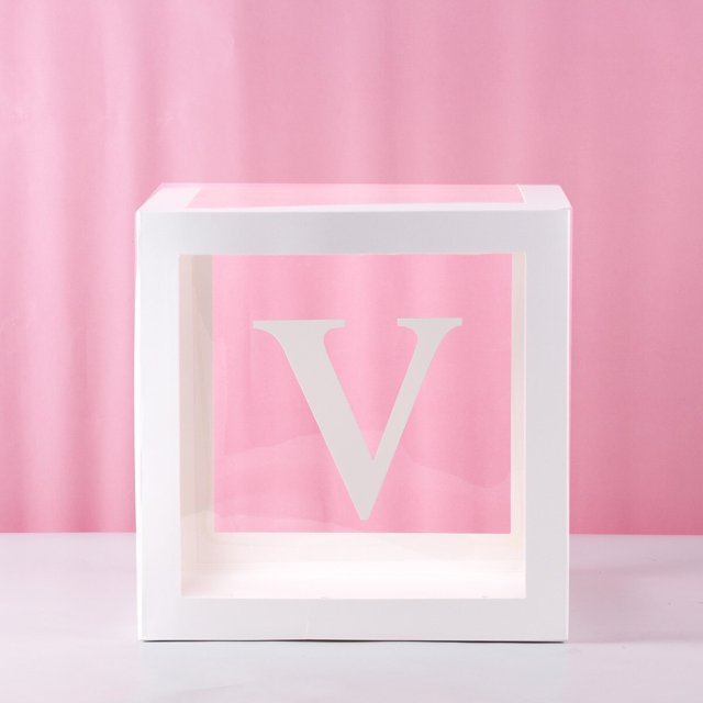 Staraise-caja de A-Z con letras transparentes, caja de globos personalizada con nombre de bebé, decoraciones para Baby Shower, decoración para fiesta de primer cumpleaños