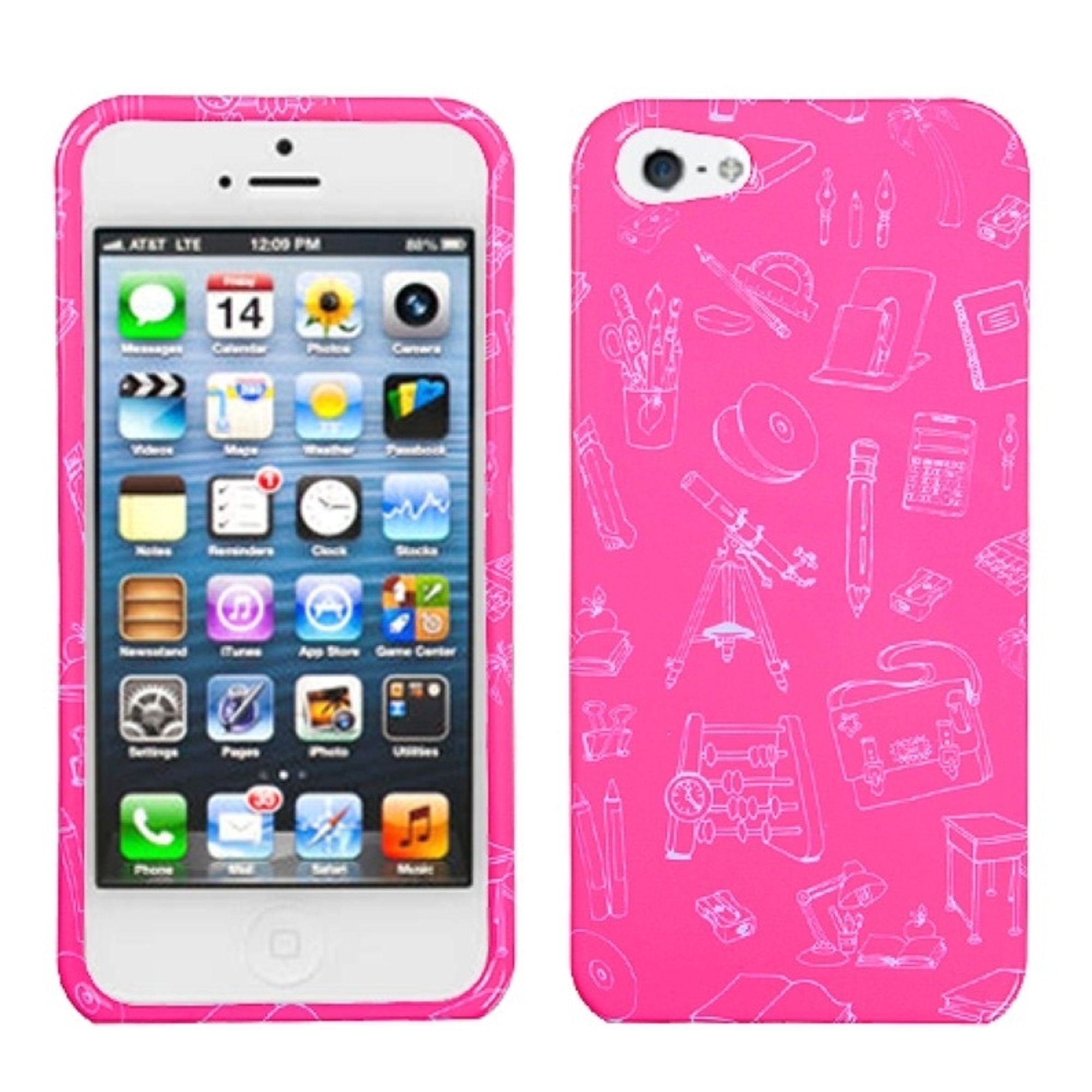 Insten School Life/Pink Phone Case for Apple iPhone SE / 5S / 5