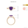 thumbnail image 4 of ANGARA Natural Trillion Concave-Cut 1.2 ct Amethyst Halo Criss-Cross Ring in 14K Rose Gold for Women (Size-8mm) | February Birthstone, Anniversary, Jewelry Gift for Women | Natural Amethyst Ring, 4 of 9
