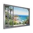 thumbnail image 2 of Designart "Tropical Seaside Serenity I" Coastal Framed Wall Art Decor - Coastal Blue Coastal Windows Living Room Framed Canvas Art, 2 of 6