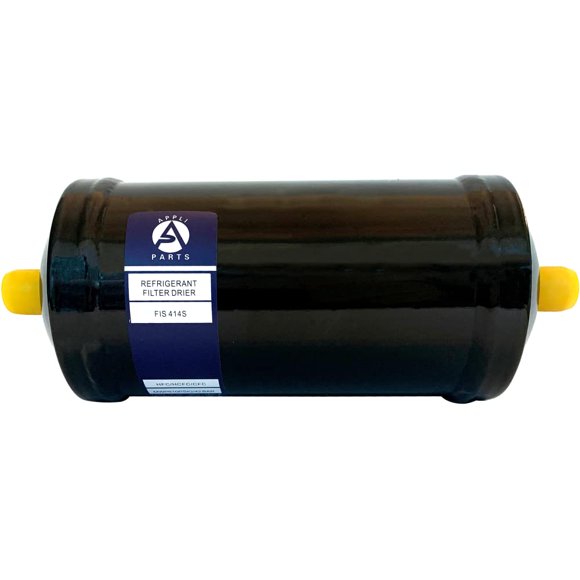 Appli Parts liquid line refrigerant ac filter dryer hvac refrigeration 414S 1/2 in ODF Sweat connection universal unidirectional 9-1/2 in long 3-1/2 in wide APFD-414S
