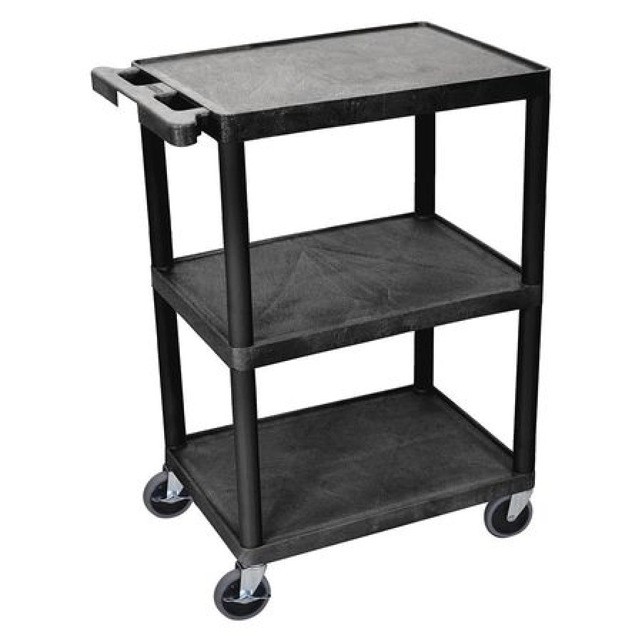 luxor 2 shelf plastic utility cart