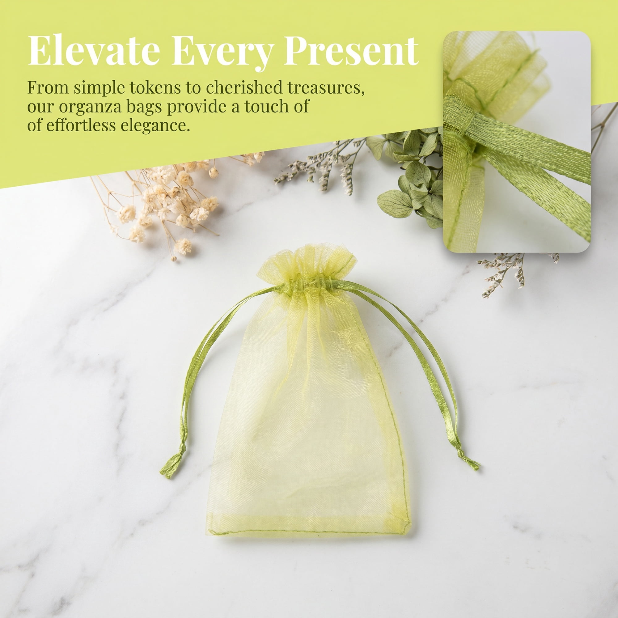 Unique Bargains Multi-Purpose Gift Bags with Handles for Events Olive Green 3.5" x 4.7"