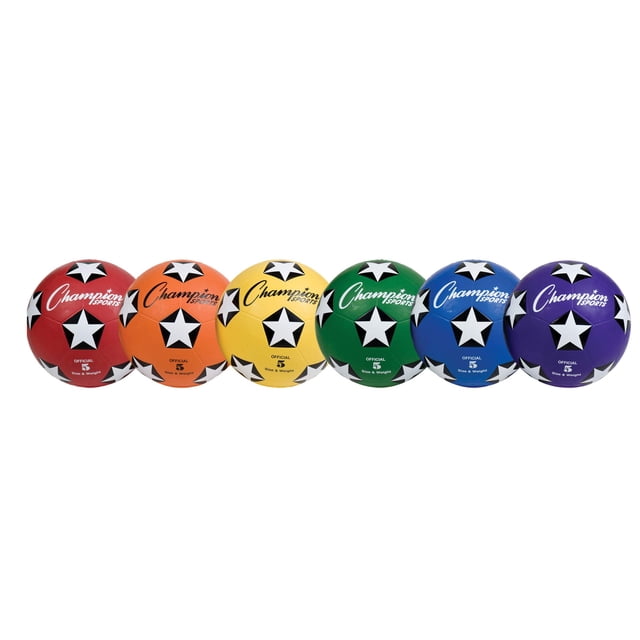 Funda de goma Soccer Ball Champion Sports, tamaño 5, juego de 6