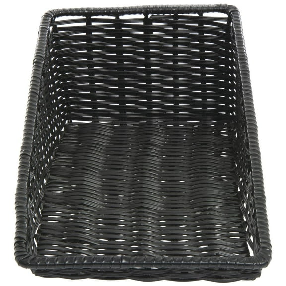 HUBERT Wicker Look Tapered Storage Basket, Rectangular Black - 11 1/2"L x 24"D x 1 1/2" to 7"H