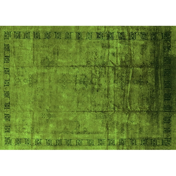 Ahgly Company Indoor Rectangle Oriental Green Traditional Area Rugs, 8' x 10'