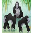 thumbnail image 3 of Gorilla Duvet Cover Set, Design of Chunky Woodland Creatures in the Forest, Decorative 2 Piece Bedding Set with 1 Pillow Shams, Twin Size, Grey Green, by Ambesonne, 3 of 3