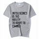 thumbnail image 1 of Camiseta divertida con diseño de inteligencia y citas formales de Stephen Hawking para hombres y mujeres, camiseta premium gráfica unisex para hombre, 1 of 5