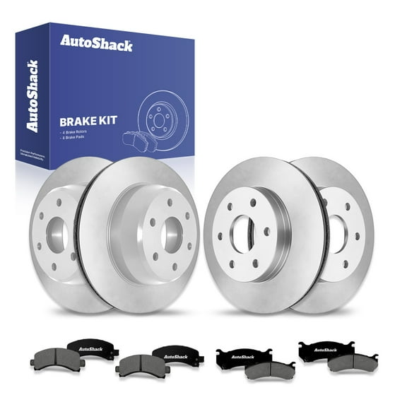 AutoShack Front & Rear Brake Rotors Premium Ceramic Brake Pads | Replacement For Chevrolet Express 1500 Suburban 1500 Tahoe GMC Savana 1500 Yukon XL 1500 Cadillac Escalade RWD | 12-PC Brake Kit