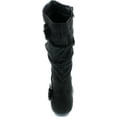 thumbnail image 4 of Forever Link KLEIN-70 Women's Closed Round Toe Buckle Slouch Flat Heel Mid-Calf Boot, 4 of 7