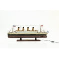 thumbnail image 2 of 13" Black and White 1912 RMS Titanic Lights Boat Hand Painted Decorative Boat, 2 of 3