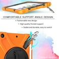 thumbnail image 5 of Dteck Case For Apple iPad 10.2" 8th Generation 2020 Released,Shockproof Armor Rugged Rubber Hard Back Heavy Duty Protective Hard Strap Kickstand iPad 7th Gen 10.2" 2019 Cover,Orange, 5 of 6