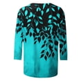 thumbnail image 4 of 3/4 Length Sleeve Womens Tops Dressy Casual Clothing Shirts Summer Outfits 2026 Beach Vacation Hawaiian Clothes Pleated Front Tunic Shirt, 4 of 5