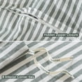 thumbnail image 3 of MooMee Striped Duvet Cover Set King 100% Washed Cotton Linen Like Textured Breathable 3-Piece (Heathered Green& White Classic Stripes), 3 of 8