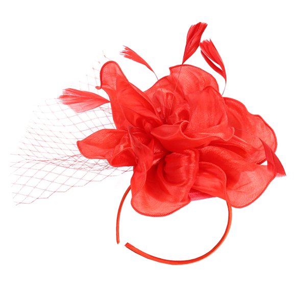 Kitandove 1Pack Elegant Flower Decorated Fascinator Hat Mesh Silk Cloth Artificial for Tea Party Headwear