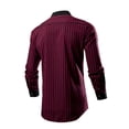 thumbnail image 6 of Dagugfen Shirts for Men Button up Long Sleeve Striped Slim Lightweight Casual Tops for Dating Wedding Prom, 6 of 6