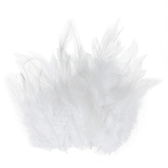 Uxcell 300-Pack Feathers for Crafting, White 3.15-5.90 Inch Natural Fluffy Feathers Plume for Wedding Decorations Feathers