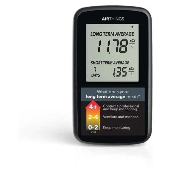 Airthings Corentium Home Radon Detector 2350 Portable, Lightweight, Easy-to-Use, (3) AAA Battery Operated, USA Version, pCi/L