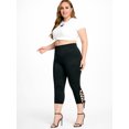 thumbnail image 4 of Rosegal for Women Leisure Plus Size & Curve Lace Up High Waisted Leggings Black 1X, 4 of 5