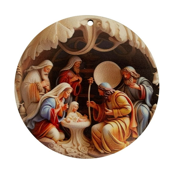 Lilixerw Christmas Nativity Pendants,The Birth of Jesus Decor Religious Gift for Family Friends And Christian Christmas Ornament