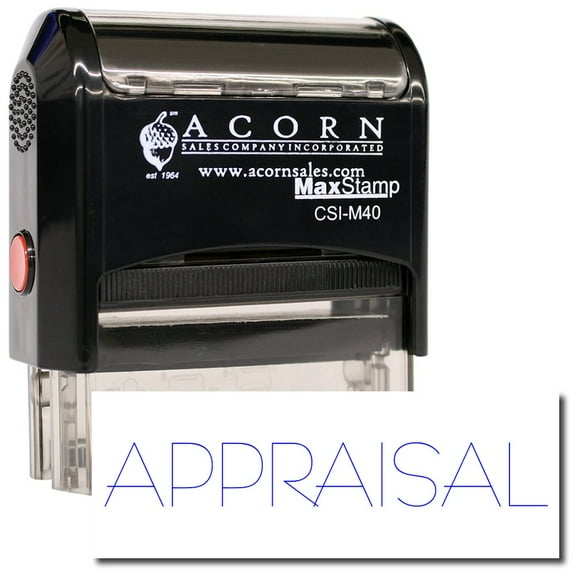 Large Self-Inking Appraisal Stamp with Yellow Ink
