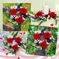 thumbnail image 6 of Guvpev 6 Pcs Patriotic Red, White and Blue Floral Veterans Day Wreath for Cabinets Mini Patriotic American Candle Ring Wreath 4th of July Independence Day Rings Wreaths for Pillars Table Window Door, 6 of 17