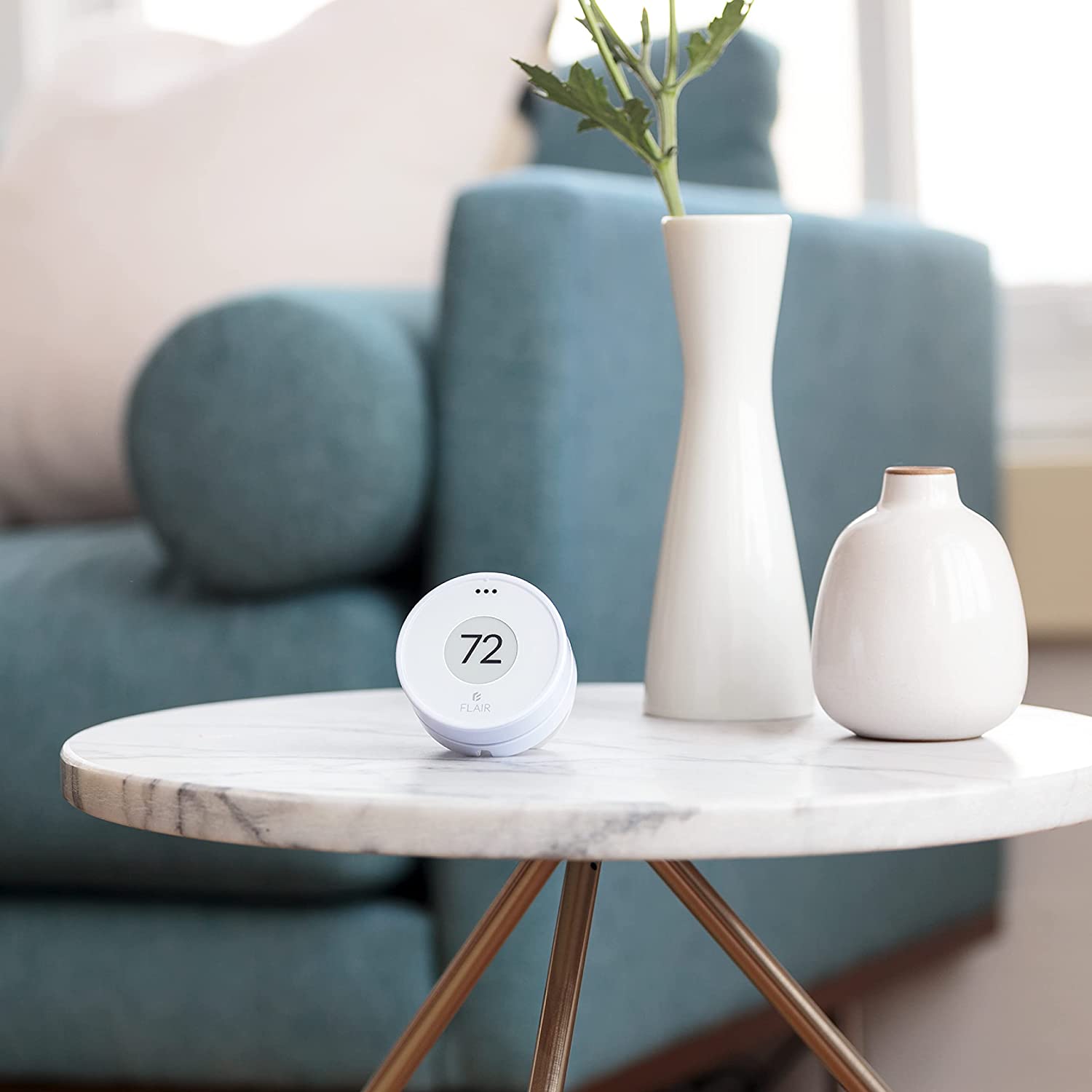 Flair Puck WiFi Wireless Thermostat Sensor in Pearl - White