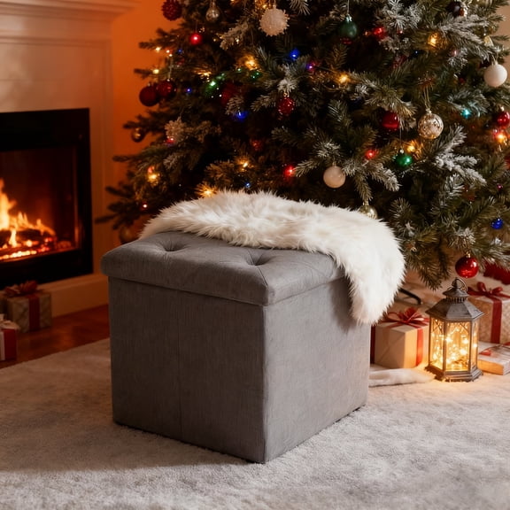 Heavy-Duty Multi-Purpose Folding Storage Ottoman Bench with Seat | Indoor/Outdoor, Space-Saving Design, Non-Porous Easy-Clean Surface