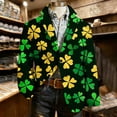 thumbnail image 2 of Men's Blazer Long Sleeve St Patricks Day Printed Button Lapel Collar Casual Lightweight Festival Jackets (3XL, Yellow), 2 of 5