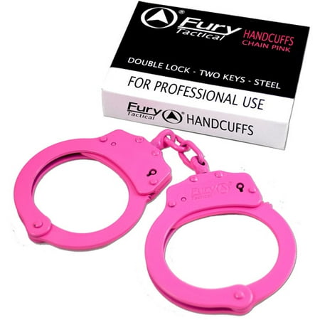 Fury 15910 Double Lock Handcuffs, Chain Pink, Includes 2 Universal Handcuff Keys