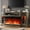 Gray, variant on DreamCurship Fireplace TV Stand for TVs up to 80", Farmhouse TV Stand with Electric Fireplace, Glass Door Entertainment Center with Led Light, Media Console Table for Living Room, White