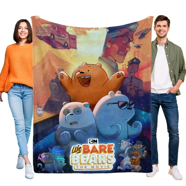 We Bare Bears anti-pilling, suave, ligera, esponjosa y acogedora de lujo para hogar y cocina – Perfecta para niños y adultos,120X150cm