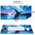 thumbnail image 3 of Whale Jumping on Sea Mouse Pad, Bue Aurora Large Mouse Pads, Anti-Slip Rubber Base XXL Mouse Pad for Full Desk, 3 of 6