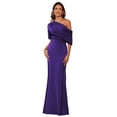thumbnail image 1 of Vestido BITALY de satén morado para la madre de la novia con mangas, 1 of 8