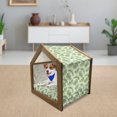 thumbnail image 3 of Palm Leaf Pet House, Exotic Pattern with Tropical Leaves in Watercolor Art Style Jungle Luau Hawaii, Outdoor & Indoor Portable Dog Kennel with Pillow and Cover, 5 Sizes, Fern Green, by Ambesonne, 3 of 5