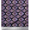 thumbnail image 1 of Soimoi Black Cotton Duck Fabric Diamond Geometric Print Fabric by the Yard 42 Inch Wide, 1 of 3