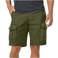 thumbnail image 4 of FDGIU Cargo Shorts Men Faddish Outdoors Solid Casual Pocket Button Zipper Sport Shorts Pants Bermuda Shorts Back to School Essentials, 4 of 5