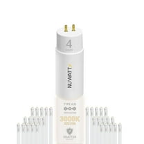 NuWatt 4FT T8 LED Tube Lights A&B Hybrid 3000K warm White, 18W Plug & Play or Ballast Bypass,G5 30PK