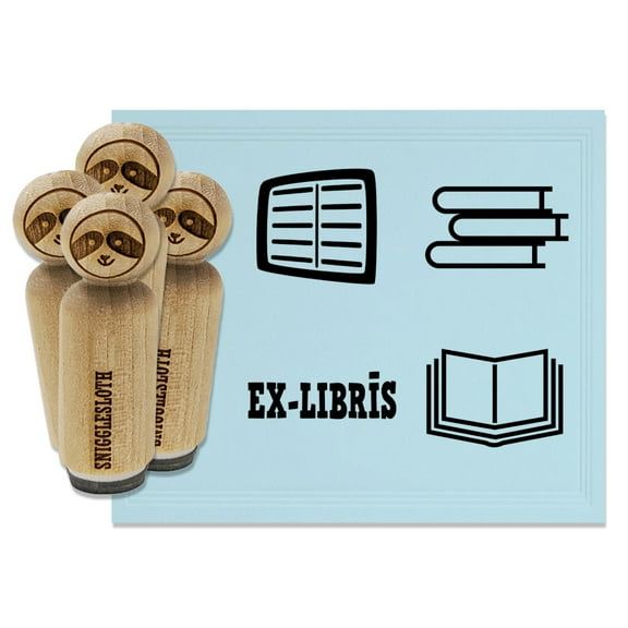 My Books Ex-Libris Reading Rubber Stamp Set for Scrapbooking Crafting Stamping - Large 1-1/4 Inch