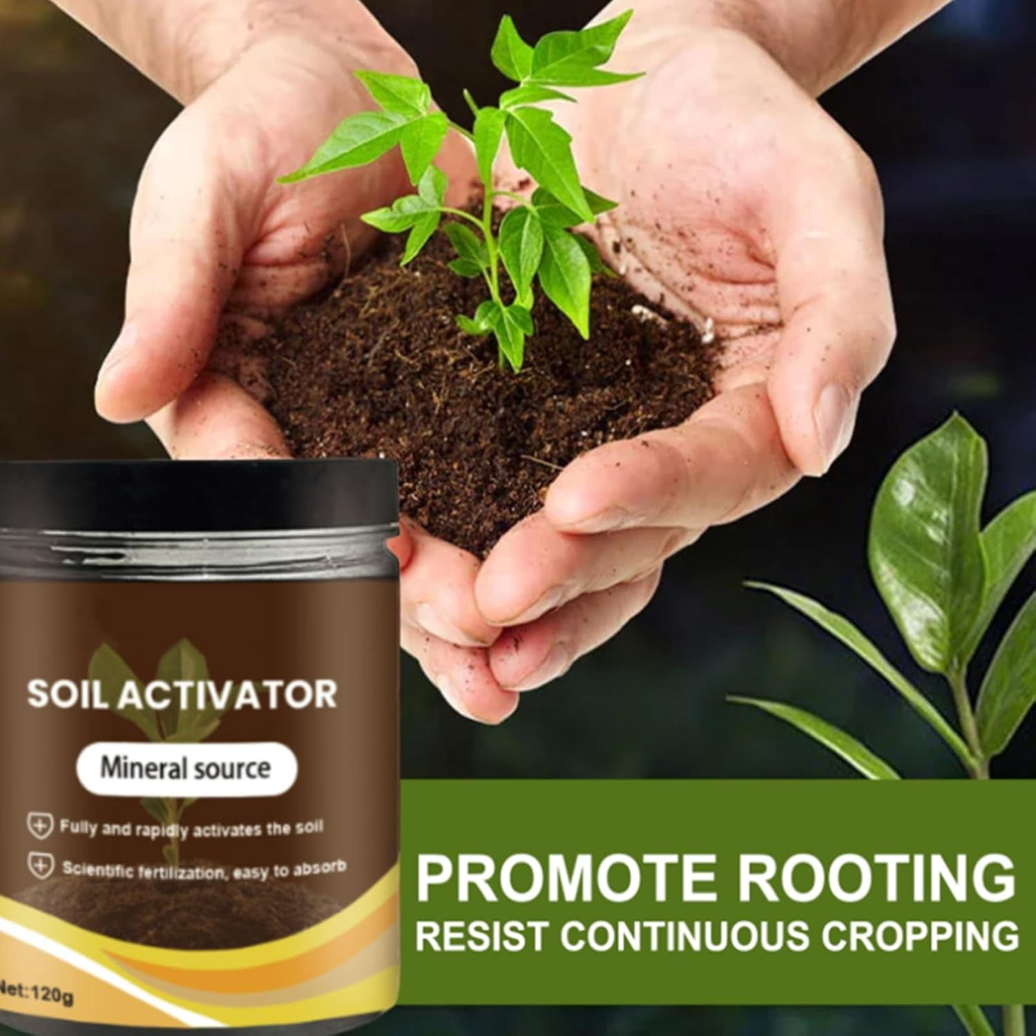 Soil Activator, 120g Organic Soil Activator & Plant Fertilizer for Raised Garden Beds, Prevent Compaction, Promote Plant Rooting