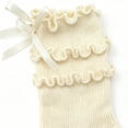 thumbnail image 2 of Jalioing Girls Ruffle Socks Breathable Crew Socks for Everyday Wear Kids Girls Cute Dress Socks with Bow, 2 of 5