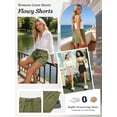 thumbnail image 2 of TEMOFON Linen Shorts for Women&nbsp;Summer Ruffle Waist Drawstring Pants with Pockets Casual Vacation Beach Flowy Shorts L, 2 of 10