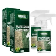 HIBRO 2PC Green Grass Paint For Lawn Perfect Grass Color Fix For Dog Spots Or Brown Green Grass Spray Paint For Lawn 60ml