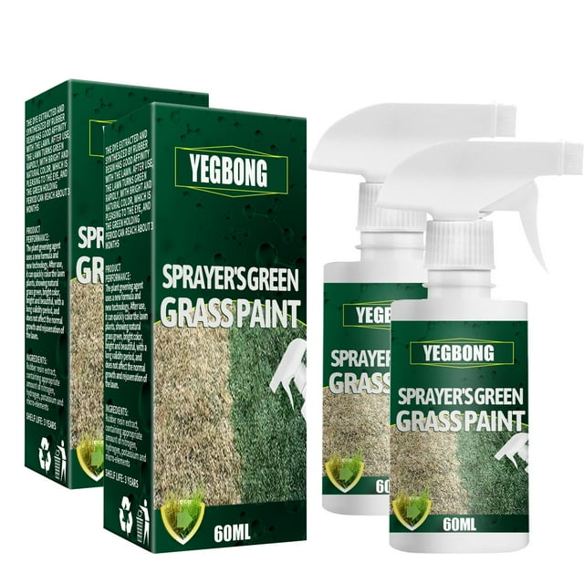 2-Pack Green Grass Paint For Lawn Grass Color Fix For Dog Spots Or Brown Green Grass Spray Paint For Lawn 60ml