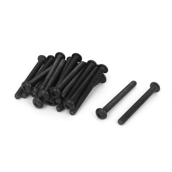 Uxcell M4 x 40mm 0.7mm Pitch Alloy Steel Hex Bolt Socket Head Cap Screws Black (20-pack)