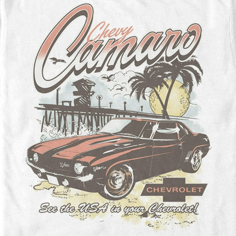 Men s General Motors See the USA in Your Chevrolet Camaro Graphic Tee White Medium Walmart