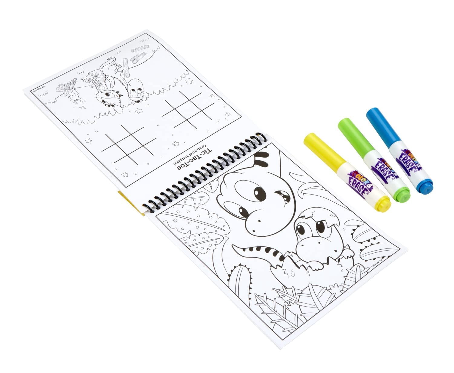 (3 pack) Crayola Color and Erase Reusable Activity Pad, Dinosaurs, Toddler Craft, Dino Gifts, Ages 3, 4, 5, 6